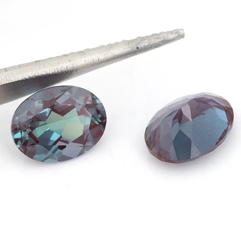 1-8ct Oval Cut Lab Grown Alexandrited Loose Stone Synthesis Alexandrited Gemstone for Diy Jewelry Making Ring Earrings